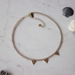 Triple triangle  seed bead choker necklace